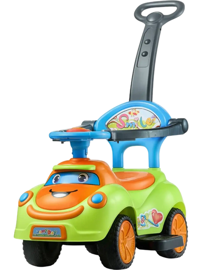 Vevor Push Car Ride-On Toddler Walker with Guardrails Handle and Under-Seat Storage Green New