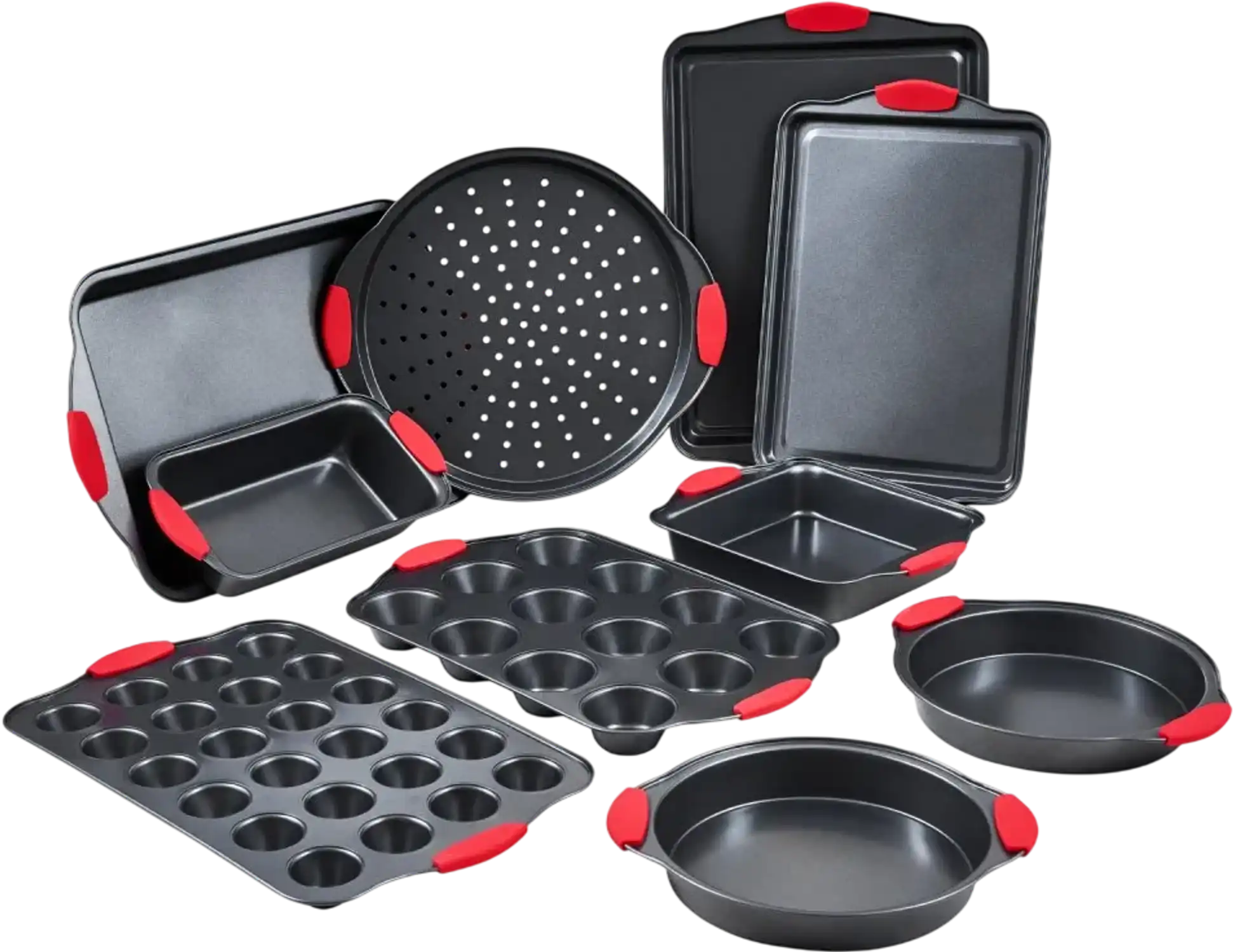 Vevor Bakeware Set 10-Piece Nonstick Carbon Steel Baking Pans with Silicone Handles New