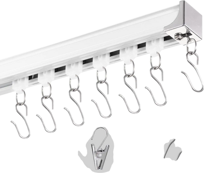 Vevor Curtain Track Set 5.9' Ceiling Sliding Room Divider White New