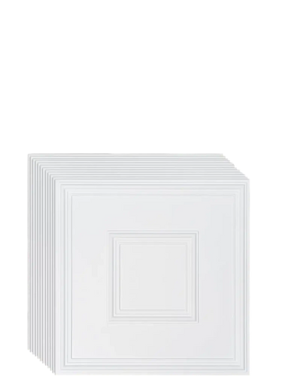 VEVOR Ceiling Tiles, 12-Pack 24 x 24 in, Drop Ceiling Tiles Premium PVC Sheet, Easy Installation/ Cutting Plastic Glue-up Ceiling Tile, Ceiling Covering for Home/Office Decoration, White Geometric