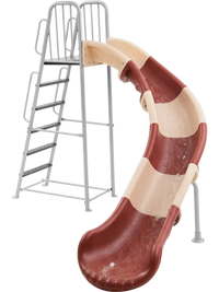 VEVOR Water Slide, Big 10 ft Outdoor Waterslide with Built in Adjustable Sprinkler and Ladder, Free Standing Pool Slide, Metal & Plastic Playground Equipment, Platform for Backyard Fun Activities