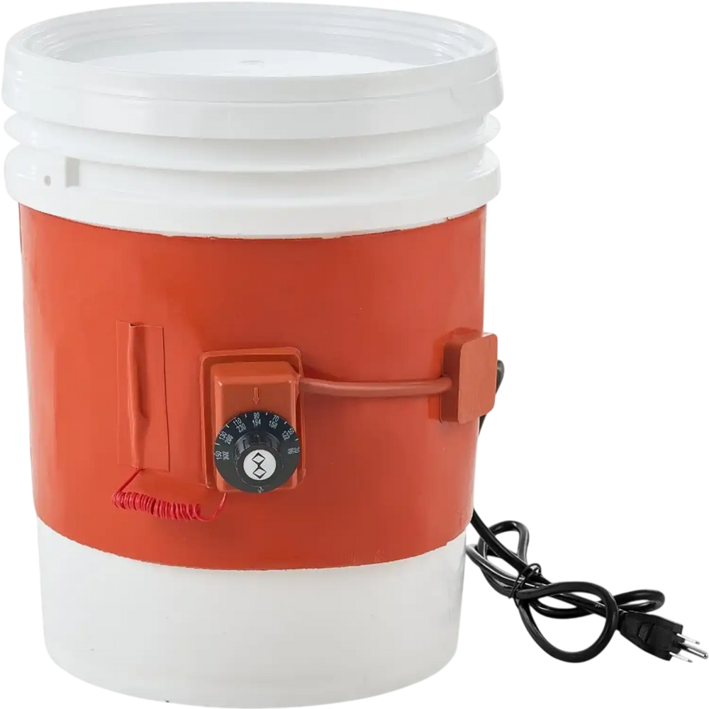 VEVOR Metal Drum Heater, 800 Watt 7.75 inch Width, Pail Heating Band for 5 Gallon Barrel, 86-302℉ Adjustable Thermostat, High Efficiency Silicone Grease Keg Heater, FCC Listed Orange