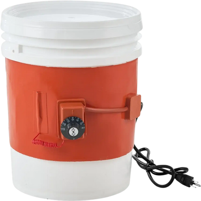 VEVOR Metal Drum Heater, 800 Watt 7.75 inch Width, Pail Heating Band for 5 Gallon Barrel, 86-302℉ Adjustable Thermostat, High Efficiency Silicone Grease Keg Heater, FCC Listed Orange