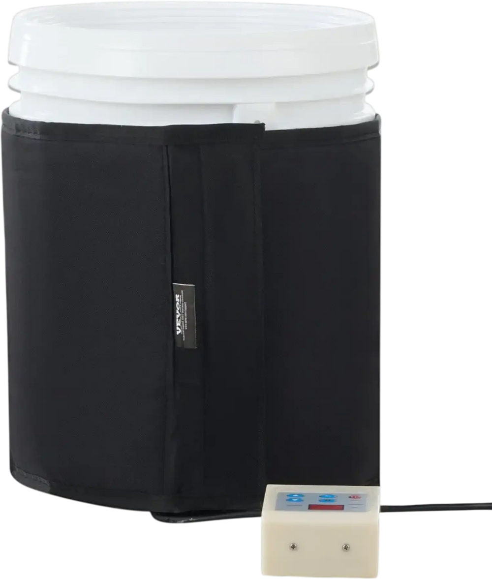 VEVOR Metal Drum Heater, 250 Watt, Pail Heating Band for 5 Gallon Barrel, 0-145℉ Adjustable with Independent Thermostat, Waterproof Oxford Fabric High Efficiency Grease Keg Heater, FCC Listed