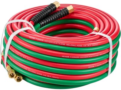 VEVOR Oxygen Acetylene Hose, 1/4-Inch x 50FT Oxy Acetylene Hose with 9/16
