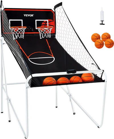 Vevor Basketball Arcade Game Foldable 2-Player Indoor Dual Shot with Electronic Scoreboard New