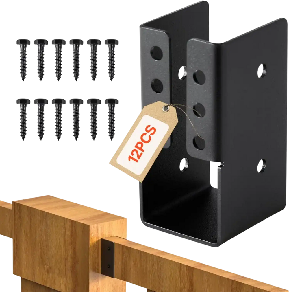 VEVOR Concealed Joist Hanger, 2x4 Inch Outdoor Concealed-Flange Joist Bracket with Screws, Steel Light Joist Hangers for 1.93 x 3.62 Inch / 49 x 92 mm Beam, Swing, Fence, Wooden Slides, 12 Pcs