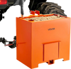 VEVOR Ballast Box, 3-Point Category 1 Tractor Ballast of 800 lbs Capacity, with Standard 2 Inch Hitch Receiver, Heavy-Duty Steel 5 ft³ Large Volume Durable Loader Attachment with Sliding Door, Orange