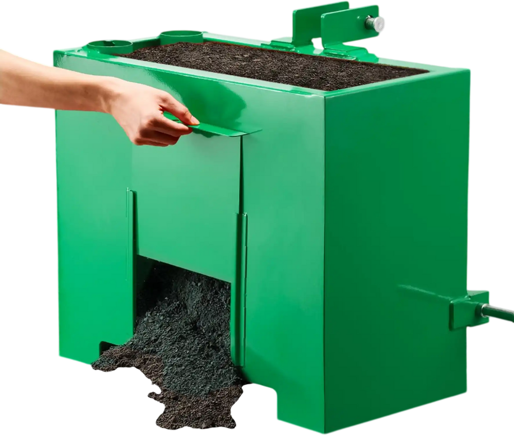 VEVOR Ballast Box, 3-Point Category 1 Tractor Ballast of 800 lbs Capacity, with Standard 2 Inch Hitch Receiver, Heavy-Duty Steel 3.2 ft³ Large Volume Durable Loader Attachment with Sliding Door, Green