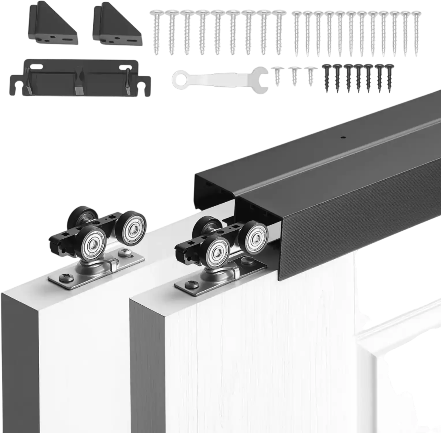 Vevor Bypass Door Hardware Kit 6' Dual-Track 2-Door System New