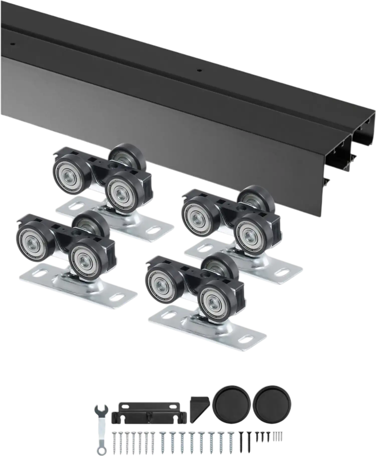 Vevor Bypass Door Hardware 4' Heavy Duty Sliding Closet Door Kit New