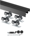 VEVOR Bypass Door Hardware, 4ft Heavy Duty Bypass Sliding Door Hardware Kit, Aluminum Alloy Sliding Closet Door Hardware Set with Finger Pulls, for 2 Door System, Fit Door Thickness 1 3/8 " - 1 3/4"