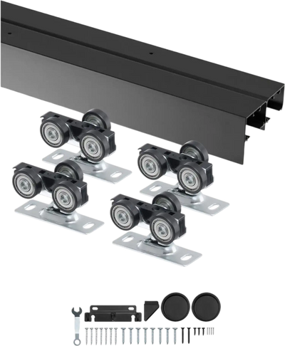 Vevor Bypass Door Hardware 4' Heavy Duty Sliding Closet Door Kit New