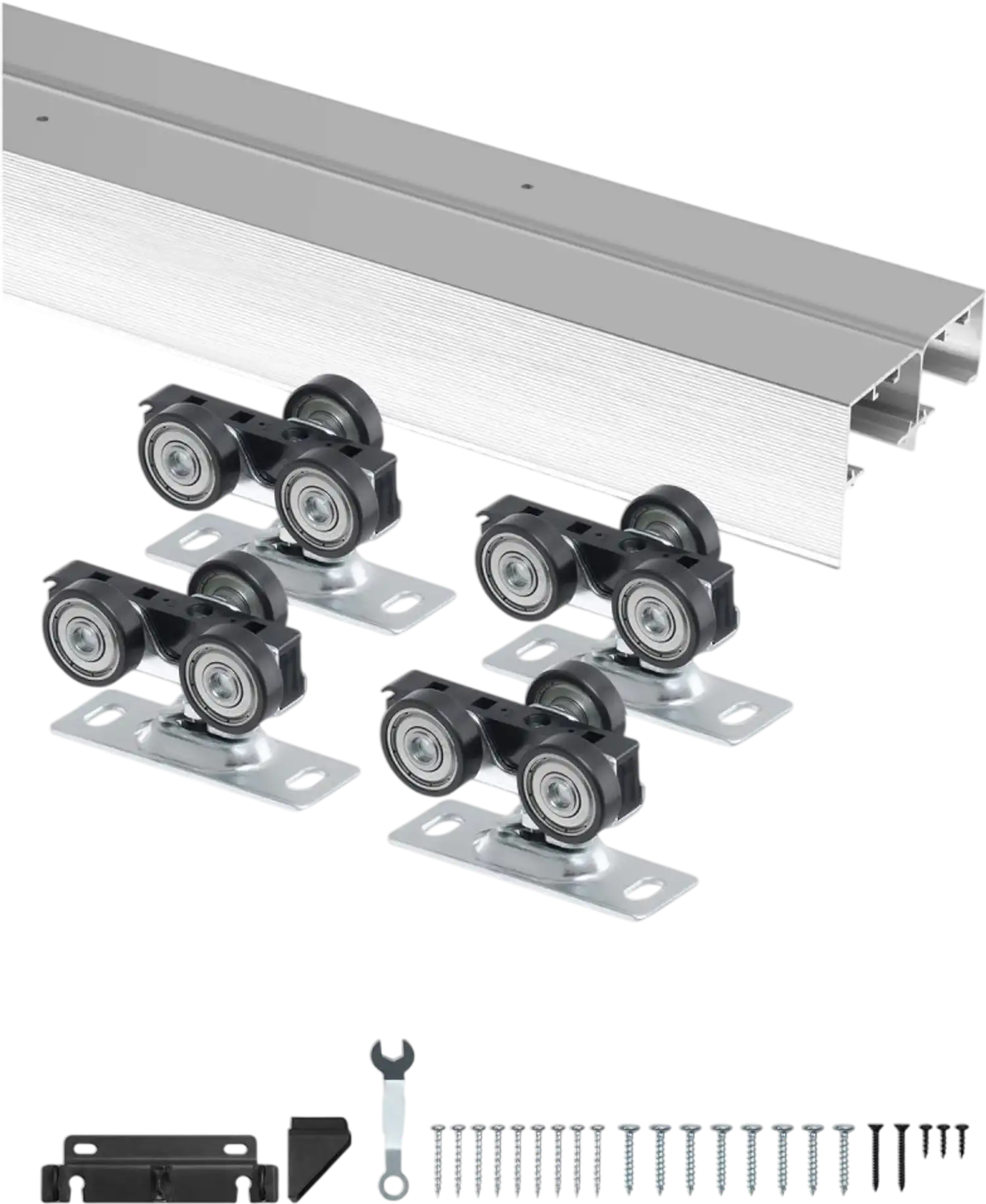 Vevor Bypass Door Hardware Kit 5' Aluminum Alloy Sliding Closet Door Track for 2-Door System New