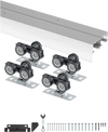 VEVOR Bypass Door Hardware, 5ft Heavy Duty Bypass Sliding Door Hardware Kit, Aluminum Alloy Sliding Closet Door Hardware Set for 2 Door System, Fit Door Thickness 1 3/8 " - 1 3/4", Easy to Install