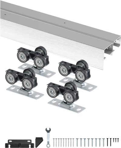 Vevor Bypass Door Hardware Kit 5' Aluminum Alloy Sliding Closet Door Track for 2-Door System New