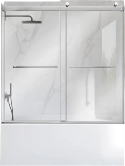 Vevor Bathtub Shower Door Frameless Bypass Sliding 60