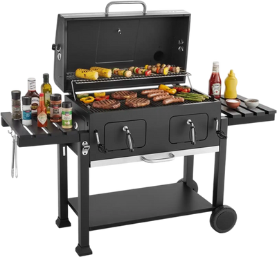 Vevor Charcoal Grill Extra-Large 780 sq. in. BBQ Grill with Liftable Charcoal Trays & Folding Side Tables New