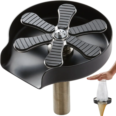 Vevor Glass Rinser 10-Jet 360° Rotating Cup Washer Matte Black New