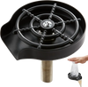 VEVOR Glass Rinser, 10 Powerful Spraying Jets 360° Rotating Cup Rinser for Sink, 304 Stainless Steel Faucet Cup Washer with ABS Cup Holder for Baby Bottle, Glass Cup, Wine Glass (Matte Black Base)