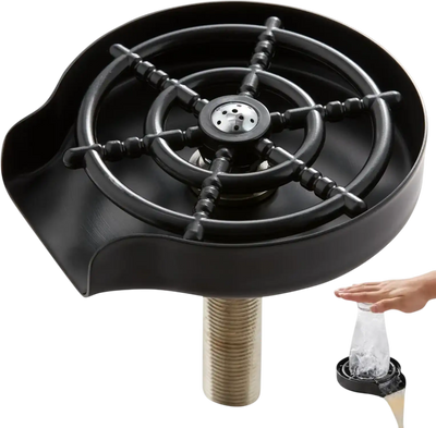 Vevor Glass Rinser 10-Jet 360° Rotating Sink Cup Washer Matte Black New