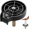 VEVOR Glass Rinser, 10 Powerful Spraying Jets 360° Rotating Cup Rinser for Sink, Wearproof ABS Kitchen Sink Faucet Cup Washer & ABS Cup Holder for Baby Bottle, Glass Cup, Wine Glass (Black Base)