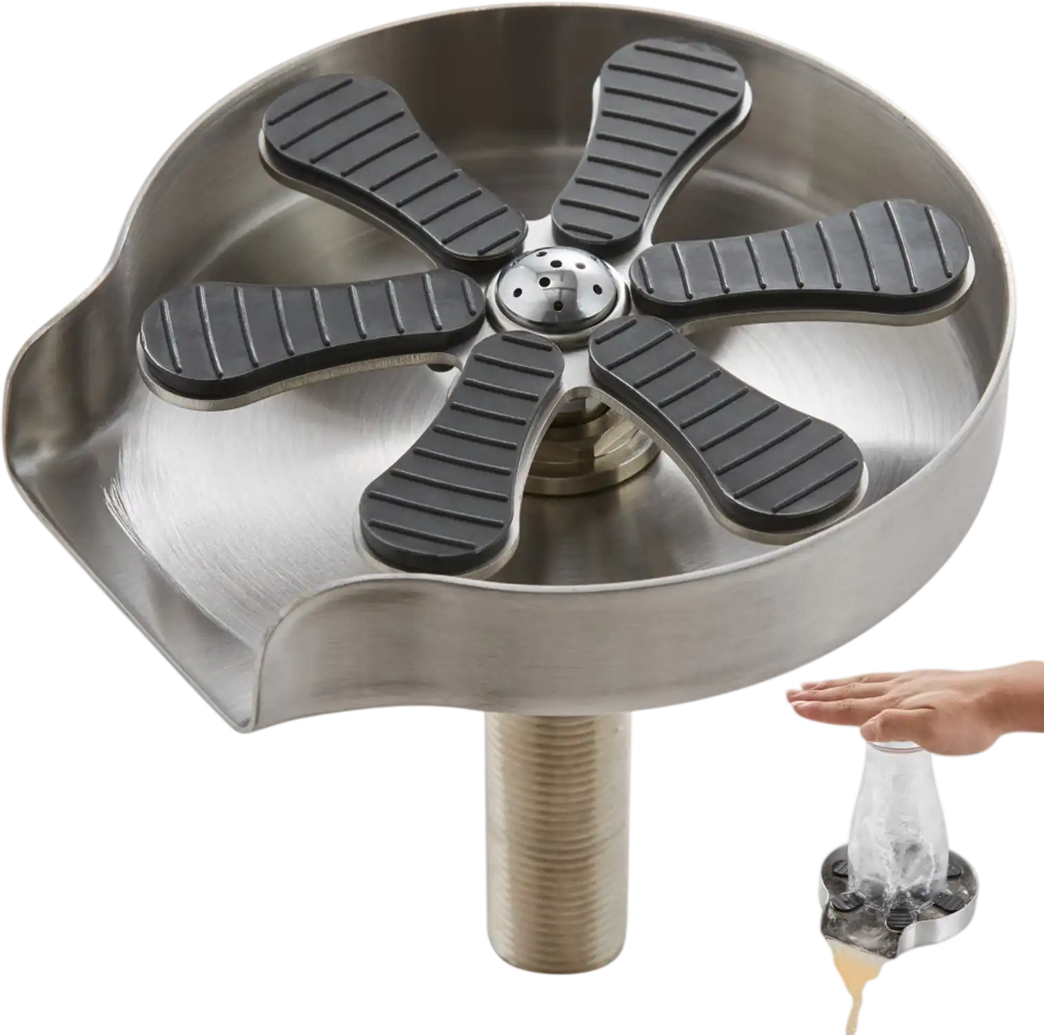 Vevor Glass Rinser 10-Jet 360° Rotating Sink Cup Washer New
