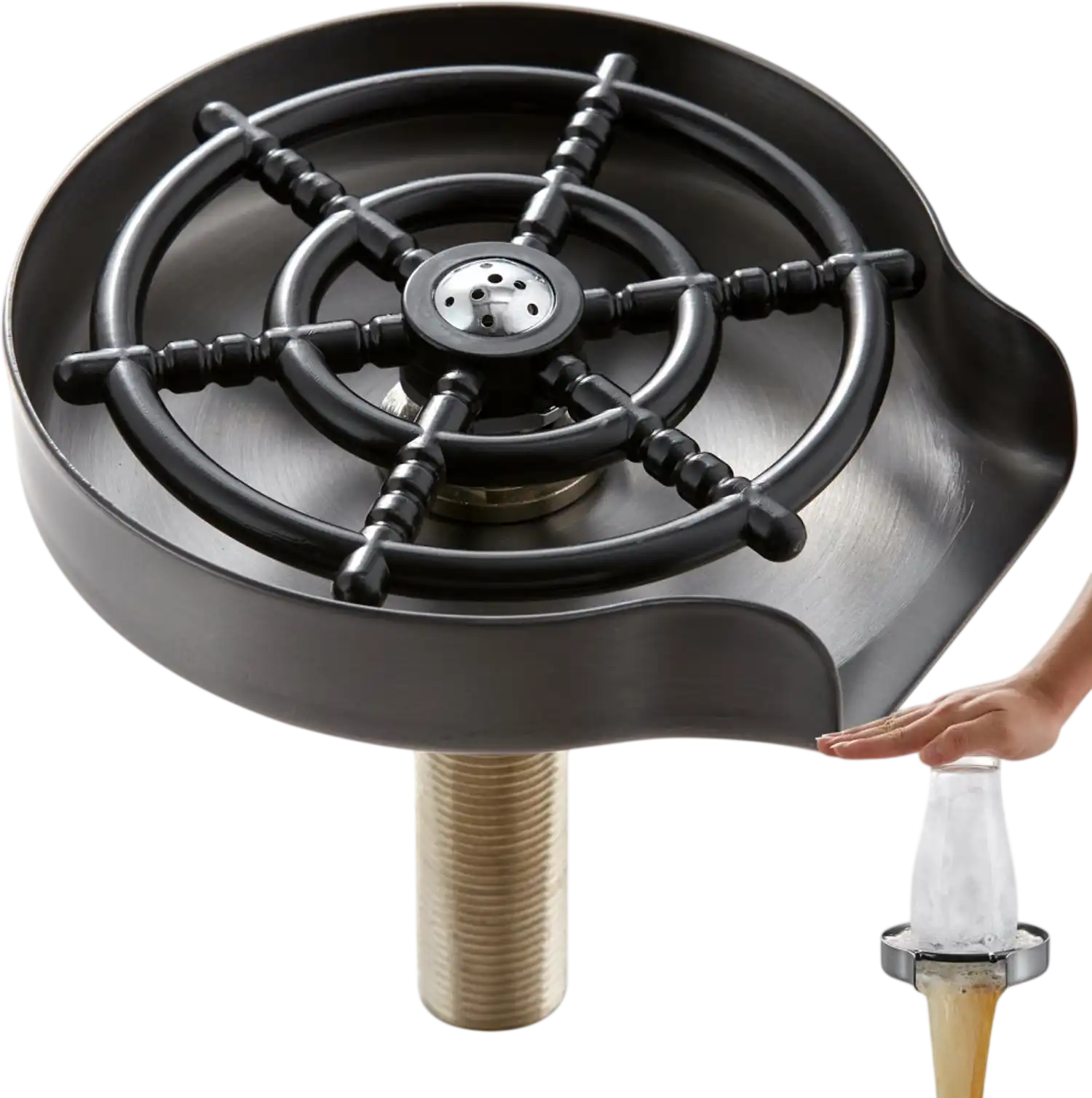 Vevor Glass Rinser 10-Jet 360° Rotating Cup Washer for Sink New