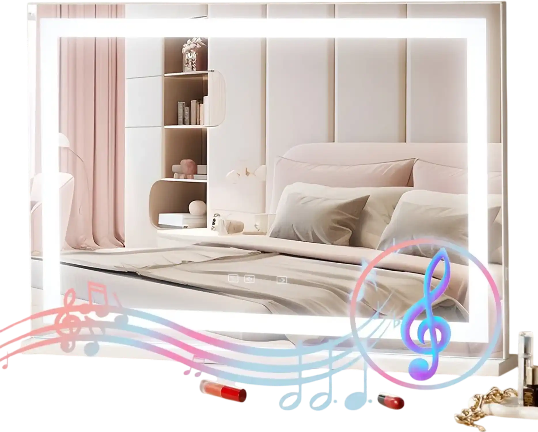 Vevor Vanity Mirror Large Lighted Makeup Mirror with Bluetooth Speaker 31.5