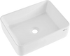 VEVOR Rectangle Vessel Sink, 19" x 14.7" Bathroom Vessel Sink Countertop, White Ceramic Bathroom Sinks Above Counter, Modern Style, Bright and Elegant, Well-Packaged for Bathroom, Hotel, Toilet, RV