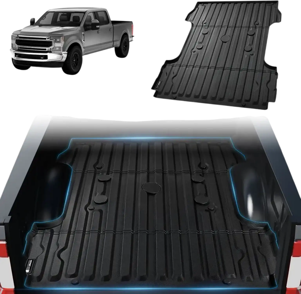 VEVOR Truck Bed Mat, Compatible with 2017-2024 Ford F250/F350, TPE Truck Bed Liner Mat Fits for 6.8 FT Bed, Thick and Heavy-Duty Bed Mat Car Accessories for All-Weather Protection, Prevent Slipping