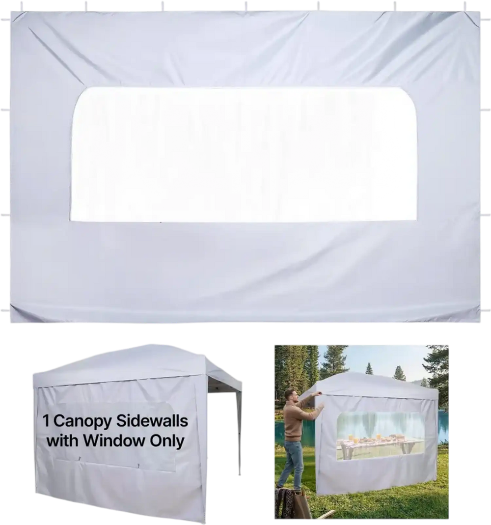 VEVOR Canopy Sidewalls, Fit for 10 x 10 ft Pop Up Canopy Tent, Tent Side Walls with Waterproof and Sunlight Protection Layer for Outdoor Event Tents, Vendor Booths, Camping (1 Sidewall Only, White)