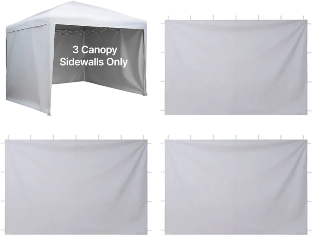 VEVOR Canopy Sidewalls, Fit for 10 x 10 ft Pop Up Canopy Tent, Tent Side Walls with Waterproof and Sunlight Protection Layer for Outdoor Event Tents, Vendor Booths, Camping (3 Sidewalls Only, White)