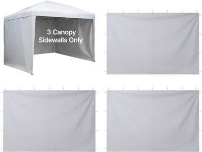 Vevor Canopy Sidewalls 10' x 10' Pop-Up Tent Side Wall Panels White 3-Piece Set New