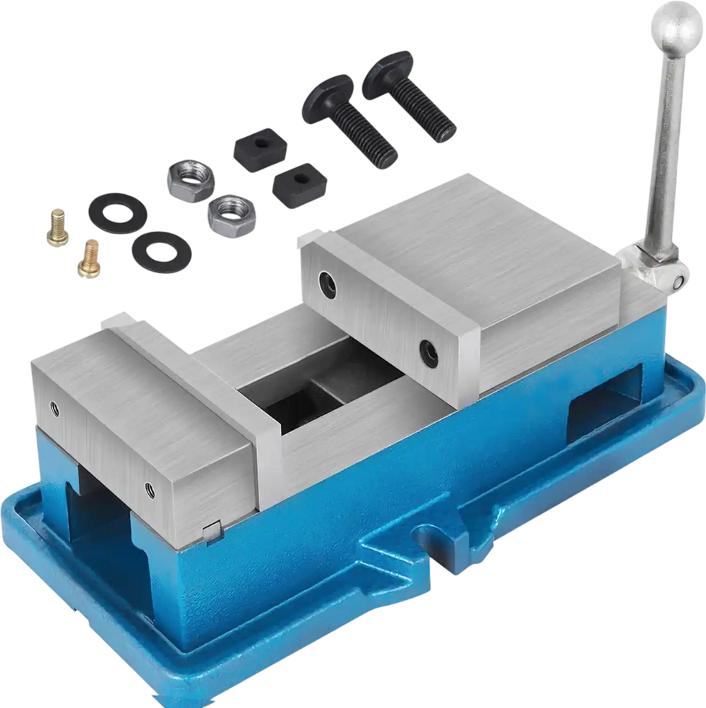 VEVOR Non Swivel Milling Lockdown Vise 4 Inch Precision Bench Clamp 100mm Width Drill Press Clamp 4 Inch Jaw Opening  for Finishing Milling Machines Drilling Machines Precision Parts