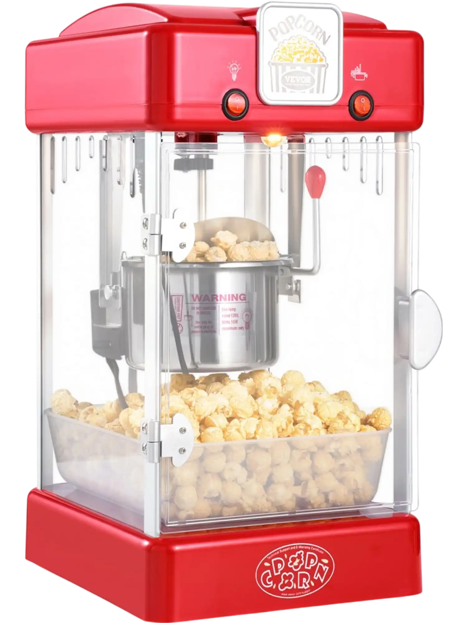 Vevor Popcorn Machine Tabletop 2.5 oz 300W Movie Theater Style Red New