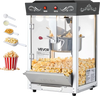 VEVOR Popcorn Machine, 8oz Stainless Steel Kettle, 800W Commercial Countertop Popcorn Maker, 48 Cups per Batch Theater Style Popper, with 2-Button Control Glass Wall PC Door 1 Scoop 3 Spoons, Black