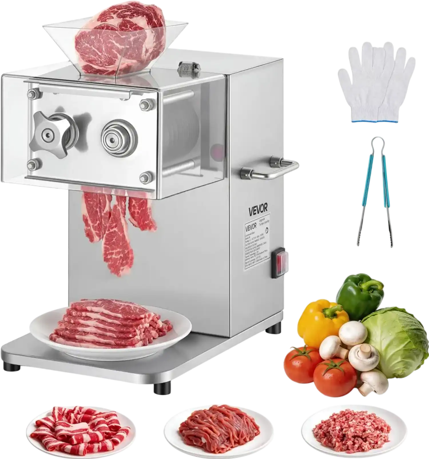 Vevor Commercial Meat Cutter 850W 5 mm Stainless Steel Electric Slicer New
