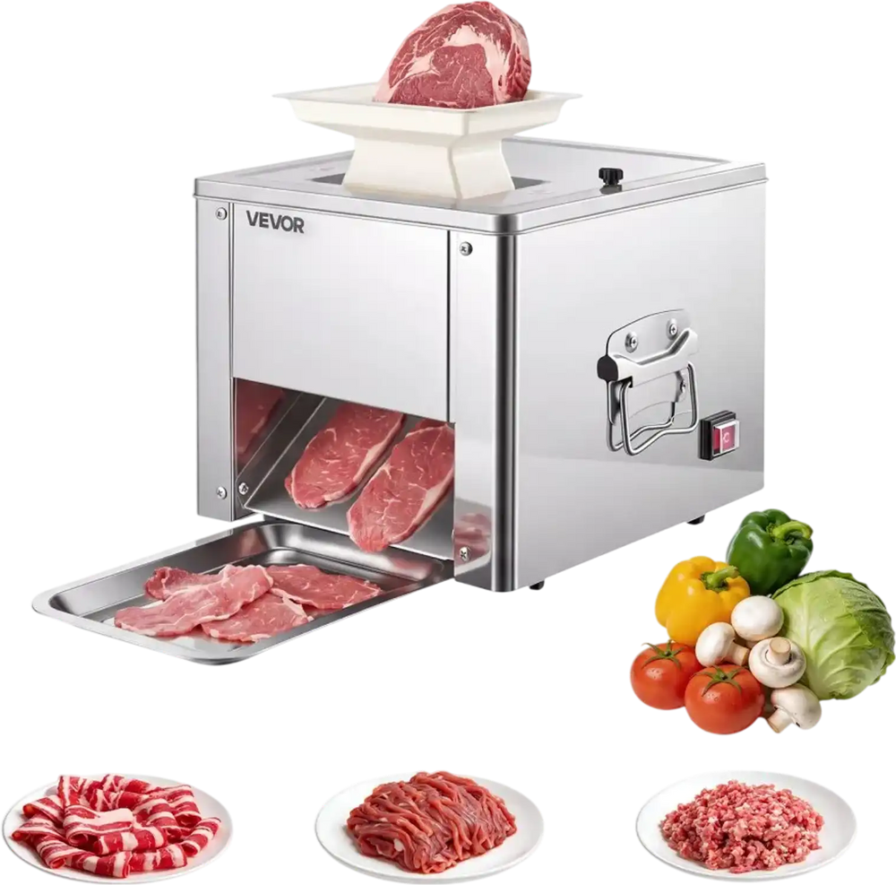 VEVOR Meat Cutting Machine, 350 Lb/H 550W Meat Slicer, 3.5mm Blade Shredder for Kitchen, Restaurant, and Supermarket, 3.5mm Heavy Duty Stainless Steel Blade Shredder, Electric Commercial Food Slicers