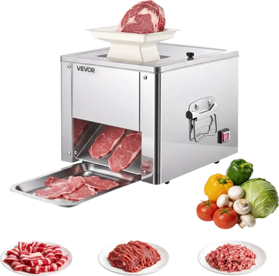 Vevor Meat Cutter 350 lbs/h 550W 3.5 mm Stainless Steel Commercial Meat Cutting Machine New