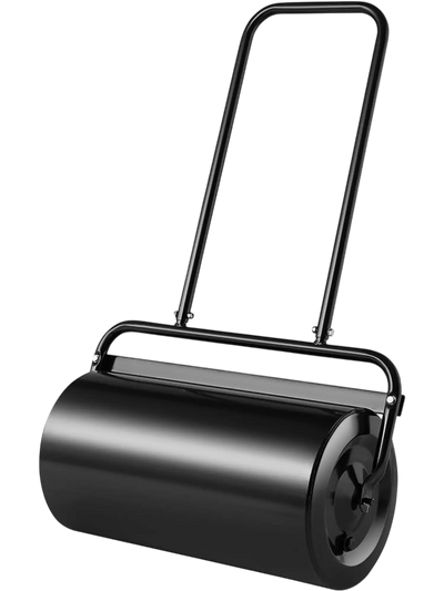 VEVOR Lawn Roller, 13 Gallon Sand/Water Filled Yard Roller, Steel Sod Roller with Easy-turn Plug and U-Shaped Ergonomic Handle for Convenient Push and Pull, for Lawn, Garden, Farm, Park, Black