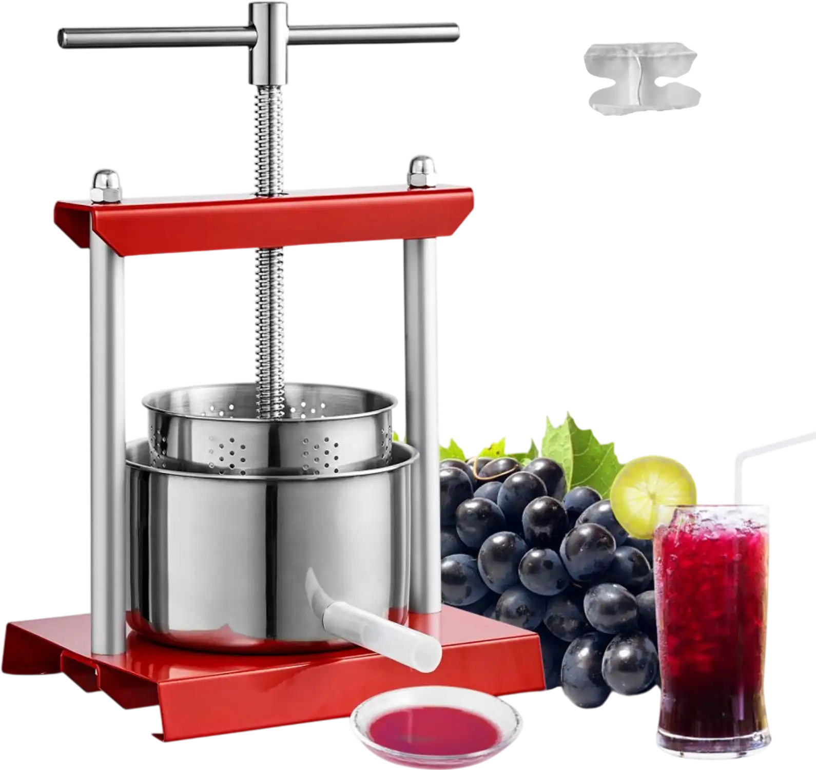 Vevor Fruit Wine Press Manual Juice Maker 0.8 Gal 3L Stainless Steel New