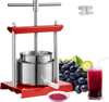 VEVOR Fruit Wine Press, 0.8 Gallon/3L, 2 Stainless Steel Barrels, Manual Juice Maker, Cider Apple Grape Tincture Vegetables Honey Olive Oil Making Press with T-Handle for Outdoor, Kitchen, and Home