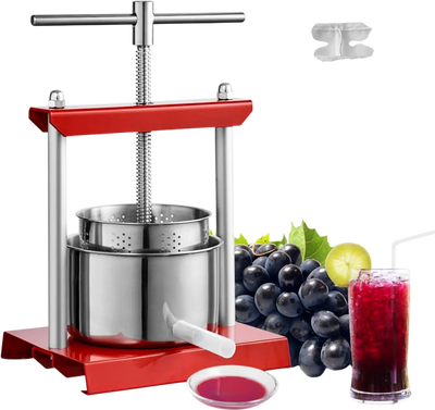 Vevor Fruit Wine Press Manual Juice Maker 0.8 Gal 3L Stainless Steel New