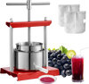 VEVOR Fruit Wine Press, 0.88 Gallon/3.36L, 2 Stainless Steel Barrels, Manual Juice Maker, Cider Apple Grape Tincture Vegetables Honey Olive Oil Making Press with T-Handle for Outdoor, Kitchen and Home