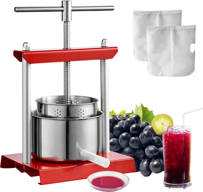 Vevor Fruit Wine Press Manual Juicer 0.88 gal/3.36L Stainless Steel New