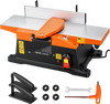 VEVOR Benchtop Jointer, 6 in, 2 HP 12000 RPM Bench Top Wood Jointer, with Straight Cutterhead, 2 HSS Blades, 6 x 23 in Cast Aluminum Table, Up to 1/8 in Depth, Adjustable Fence, for Woodworking DIY