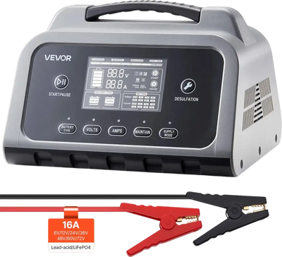 Vevor Battery Charger 16A Smart LCD Trickle Charging Maintainer Desulfator New