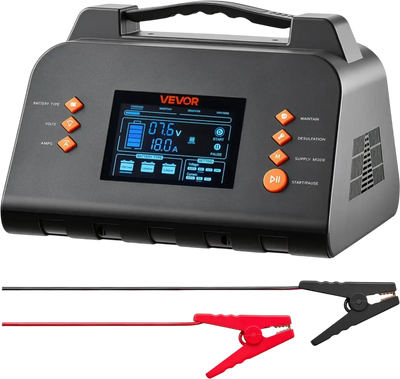 Vevor Battery Charger Smart 25A 6V 12V 24V Lithium LiFePO4 Lead-Acid New
