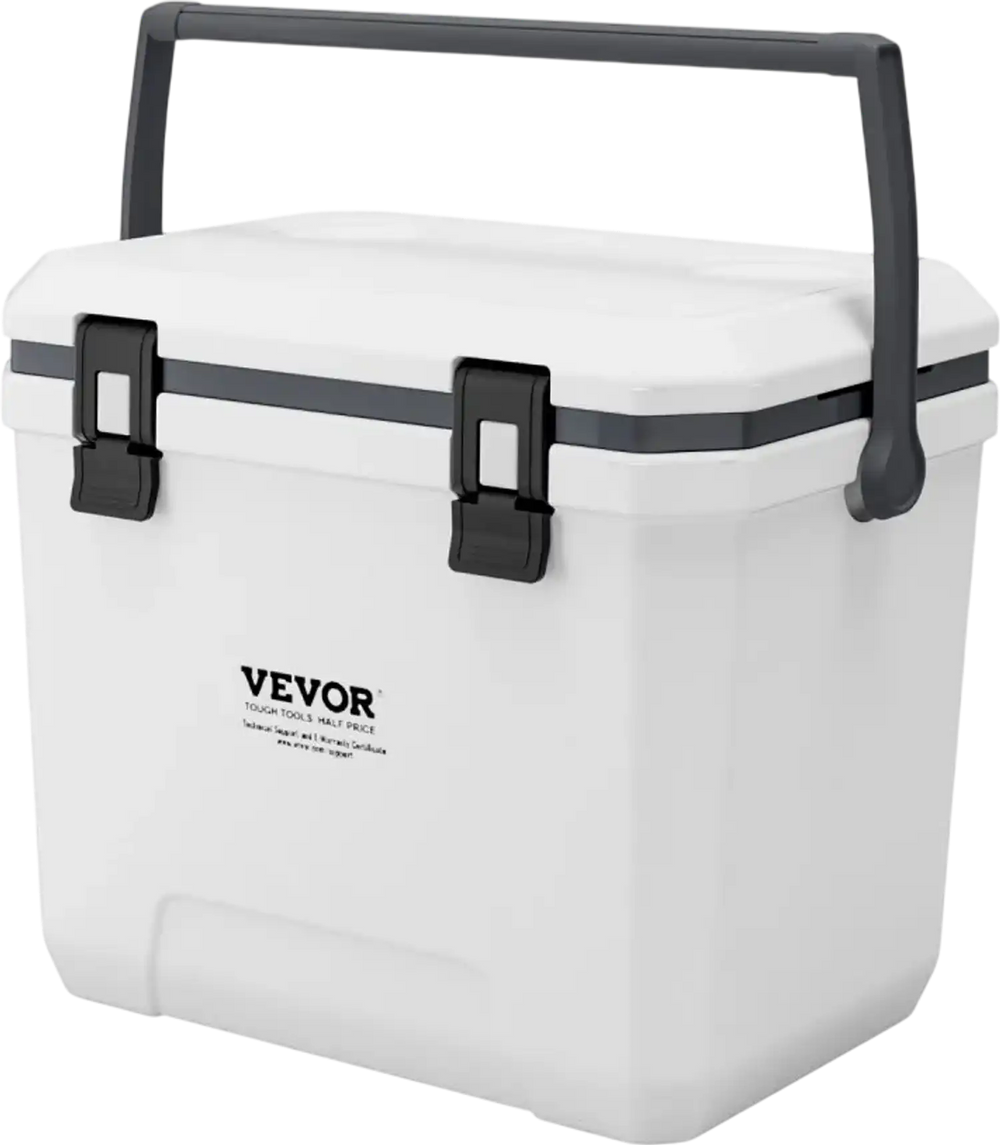 VEVOR Portable Cooler, 38 QT Hard Cooler with Ice Retention, Heavy-Duty Handles and Cup Holder, Lightweight Rigid Material Insulated Portable Cooler, Suitable for Family Picnics and Long Trips